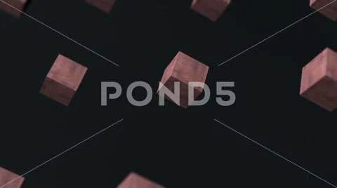Gravity metal rust cube abstract background 3d animation Stock Illustration
