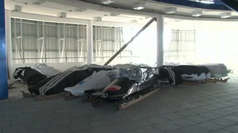 Gravity-powered sled Stockbeeldmateriaal 12424319