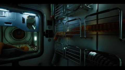 Gravity Room in Space Station with Floating Objects 库存影片 115323548