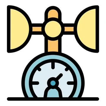 Gravity scale measuring weight with clock and trays displaying balance and .. Stock Illustration