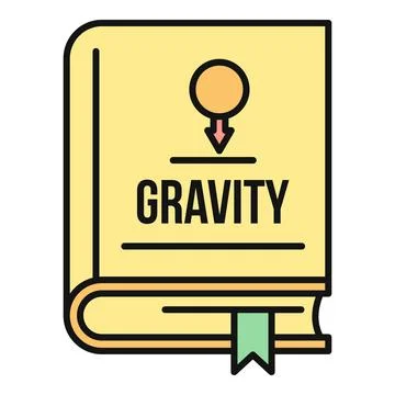 Gravity science textbook, physics education learning material Stock Illustration