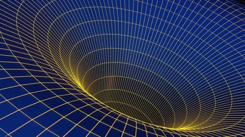 Gravity, warp the three-dimensional space, wormhole, black hole, collapsar, brid Video stock 335050417