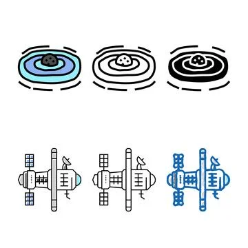 Gravity waves series space exploration color icon vector Stock Illustration