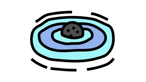Gravity waves space exploration color icon animation Stock Footage 326104405