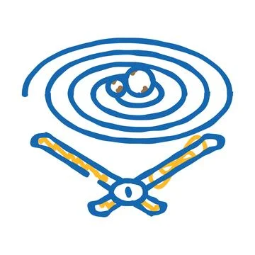 Gravity waves space exploration icon doodle illustration Stock Illustration