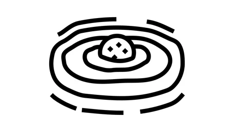 Gravity waves space exploration line icon animation Stock Footage 326130703