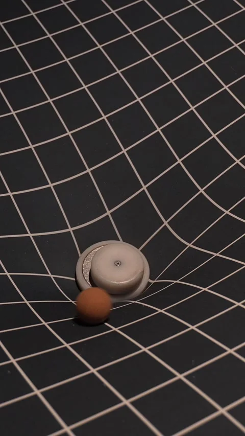 Gravity Well Model Showing Curved Space and Gravitational Field 스톡 동영상 346926078