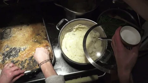 Gravy and Potatoes Stock Footage 70102817