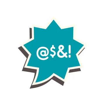Grawlix symbols in speech bubble expressing anger Stock Illustration