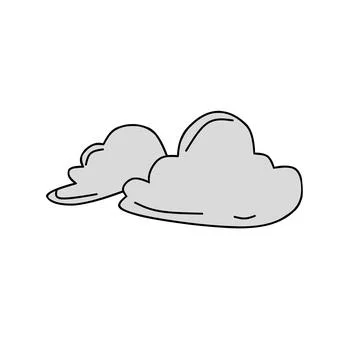 Gray 3d clouds on white background, cloud icon. 3d shape vector Illustrazione stock