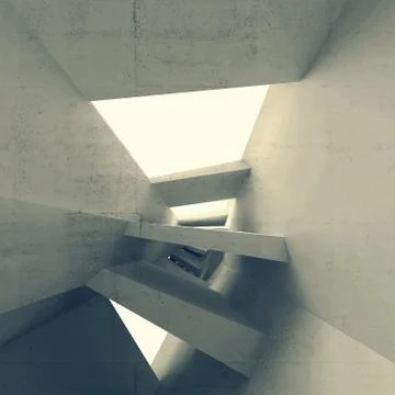 Gray abstract 3d empty interior with glowing light portals Stock Illustration