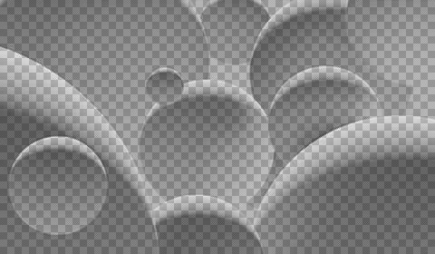 Gray abstract 3D spheres in various sizes and shades of gray with subtle sh.. Stock Illustration
