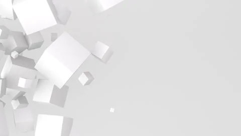 Gray abstract background of animated geometric three-dimensional cubes Stock Footage 268884489
