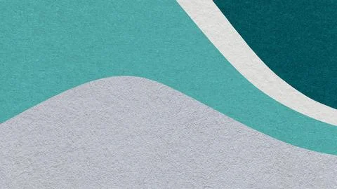 Gray abstract fluid wavy layered textured paper background with cyan teal f.. Stock Illustration