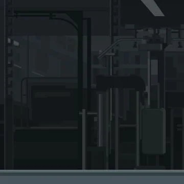 Gray abstract gym background with exercise equipment Stock Illustration