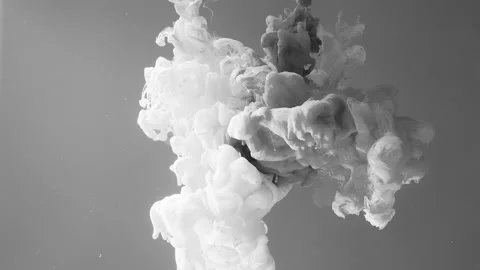 Gray abstract hypnotic background. White and gray watercolor ink in water Video stock 160973141