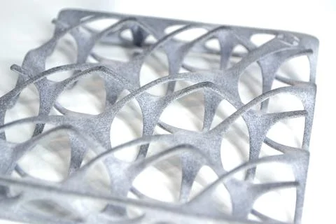 Gray abstract model printed on 3d printer from powder isolated Stock Photos