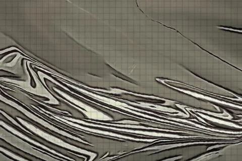 Gray abstraction with curved lines on a checkered background. Stock Illustration