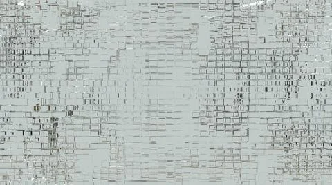 Gray abstraction with lots of cubic elements of different sizes.  Stock Illustration