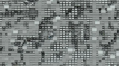 Gray abstraction with lots of cubic elements of different shades and sizes.  Stock Illustration