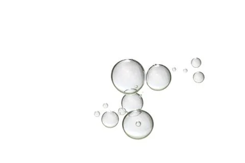 Gray air bubbles over white Stock Photos