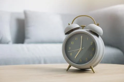 Gray alarm clock Stock Photos