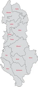 Gray Albania map Stock Illustration
