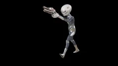 Desenho animado Grey Alien Apontando - Stockphoto #8663588