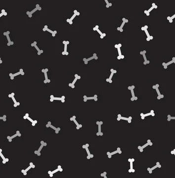 Gray and black chaotic bone pattern. Seamless vector background Stock Illustration
