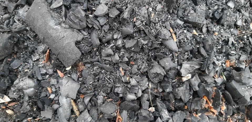 Gray and black coals for a good background. Stock Photos