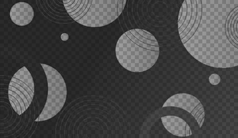 Gray and black halftone pattern with various sized circles and semicircles .. Stock Illustration