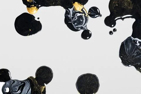 Gray and black liquid marble background DIY abstract flowing texture experi.. Stock Photos