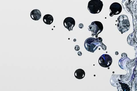 Gray and black liquid marble background DIY abstract flowing texture experi.. Stock Photos