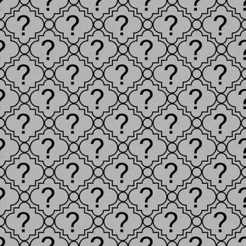 Gray and Black Question Mark Symbol Pattern Repeat Background Stock Illustration