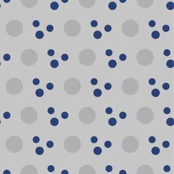 Gray and blue geometric pattern of small and large circles. Dark blue and gray Stock Illustration