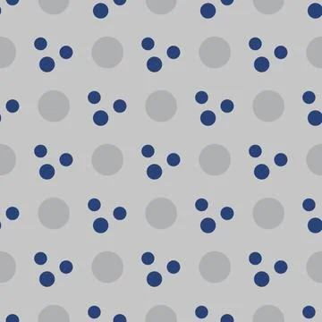 Gray and blue geometric pattern of small and large circles. Dark blue and gray Stock Illustration
