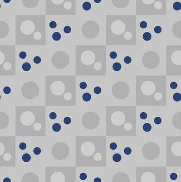 Gray and blue geometric pattern of circles. Stock Illustration