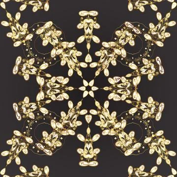 Gray and brown on background. Oriental ornament in the style of baroque. Vector Stock Illustration