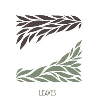 Gray and Brown Leaflets Logo abstract design. Plant with Leaves Stock Illustration