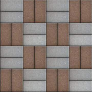 Gray and Brown Rectangle Pavement. Seamless Texture. Stock Illustration