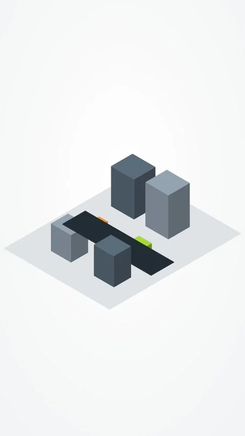 Gray and lime isometric last mile delivery looping animation, vertical 9:16 Stock Footage 346258070