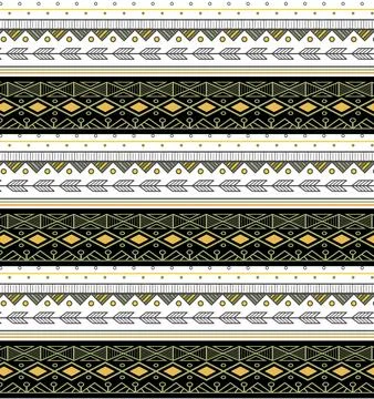 Gray and orange ethnic pattern Stock Illustration