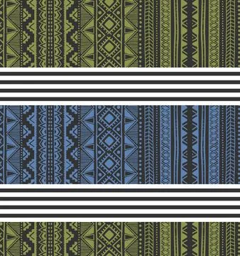 Gray and orange ethnic pattern Stock Illustration