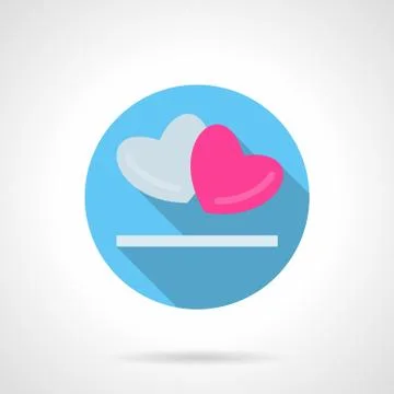 Gray and pink hearts round vector icon Stock Illustration