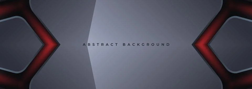 Gray and red 3D vector wide abstract background. Abstract modern elegance banner Stock Illustration