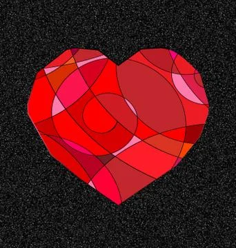 Gray and red heart Stock Illustration