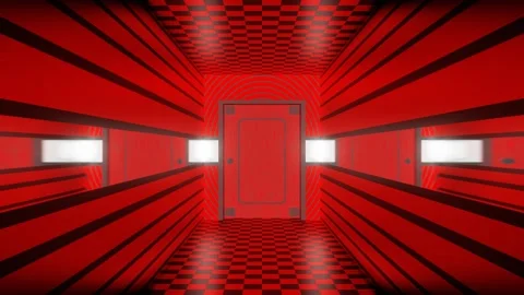 Gray and Red Home Corridor Background VJ Loop in 4K Stock Footage 255394850