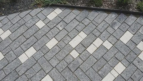 Gray and white brick paver pattern. 스톡 일러스트