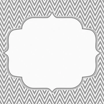Gray and white chevron zigzag frame background Stock Illustration