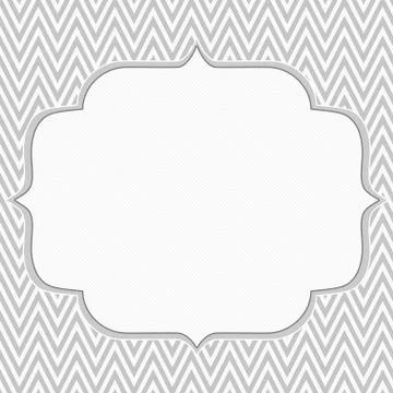Gray and white chevron zigzag frame background Stock Illustration